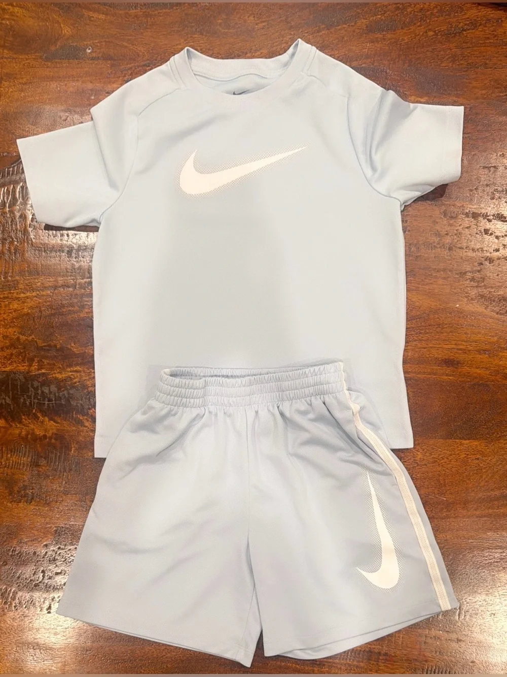 Nike Light Blue Dri-FIT Top & Shorts Set